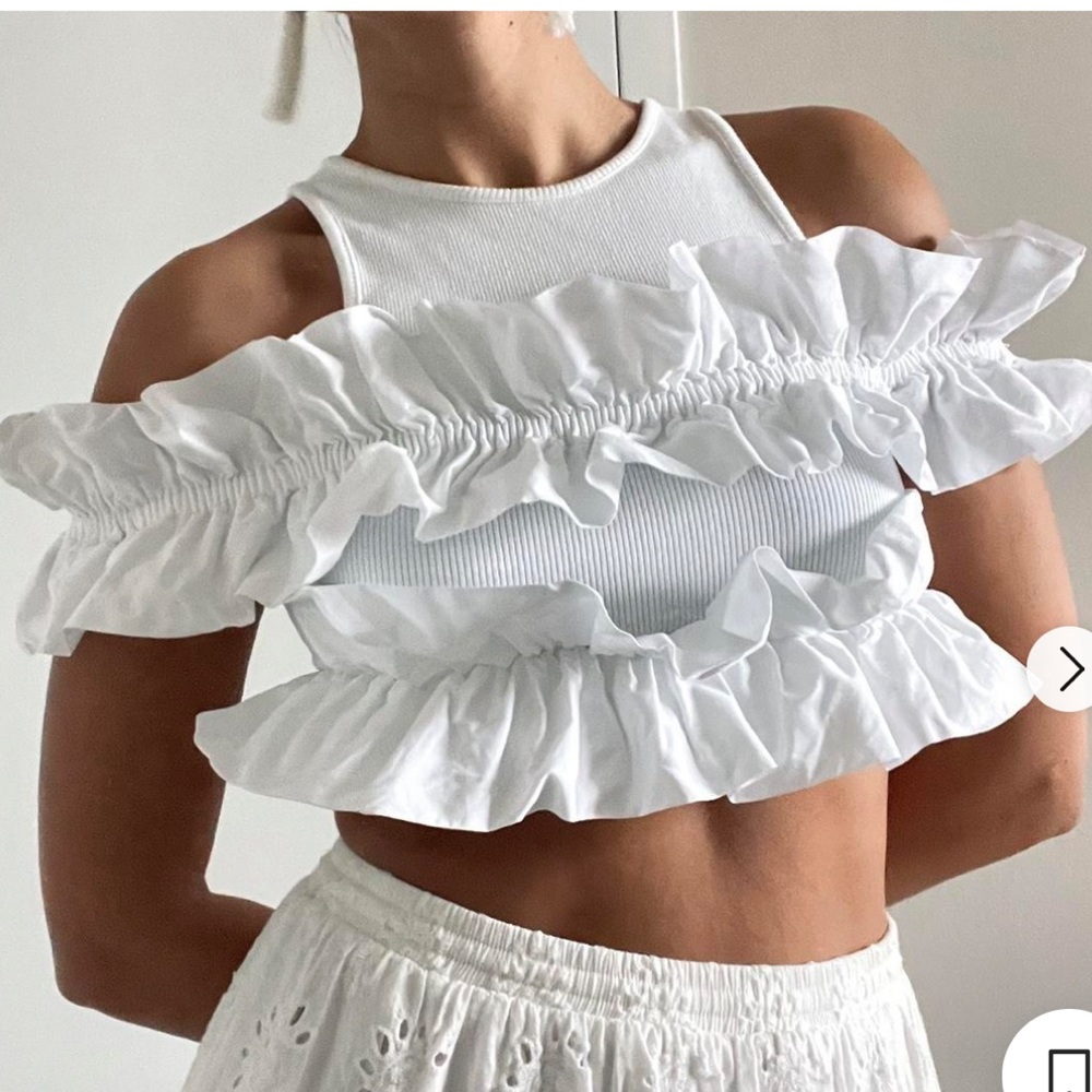 Zara ruffle tank